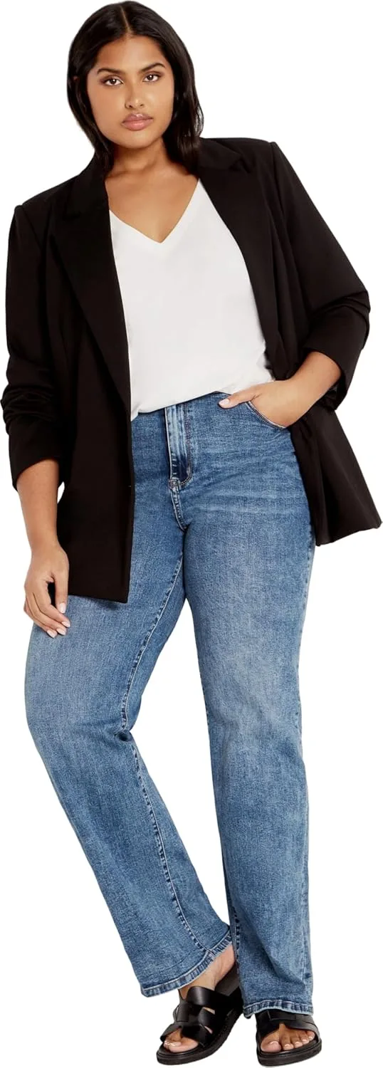 

City Chic Women's Plus Size Harley Ivy Straight Jean