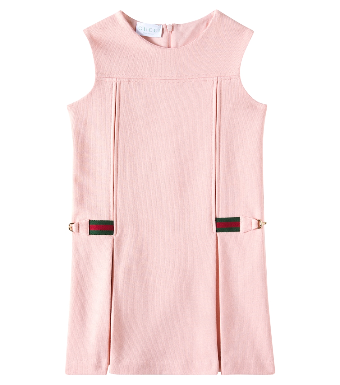 

Хлопковое платье с полосой в рубчик Gucci Kids, Smooth Pink/ Mix