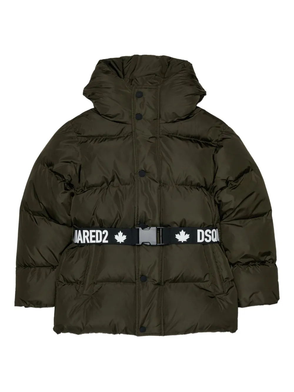 

Стёганая куртка с поясом Dsquared2 Kids, зеленый