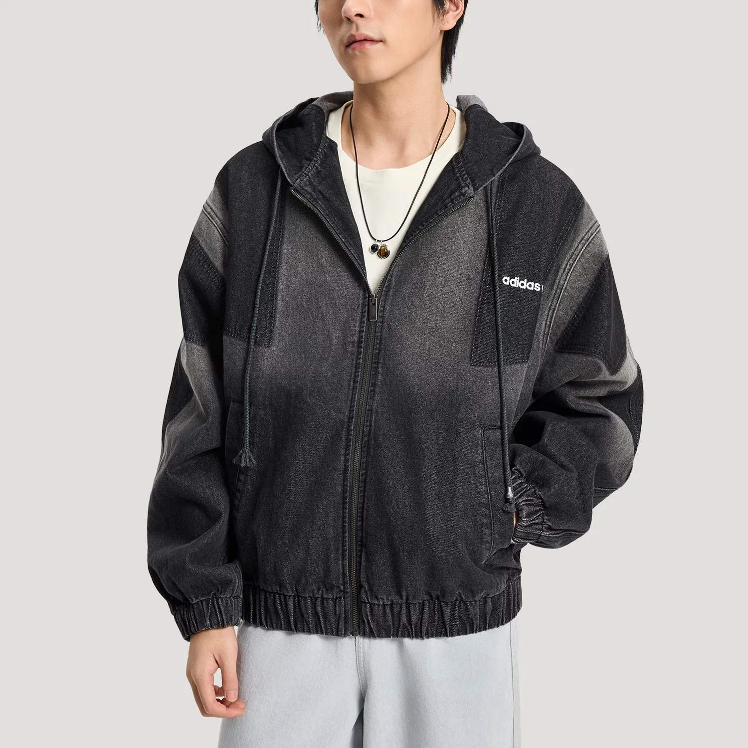 Джинсовая куртка мужская Adidas Originals, Medium Denim Black — фото 4