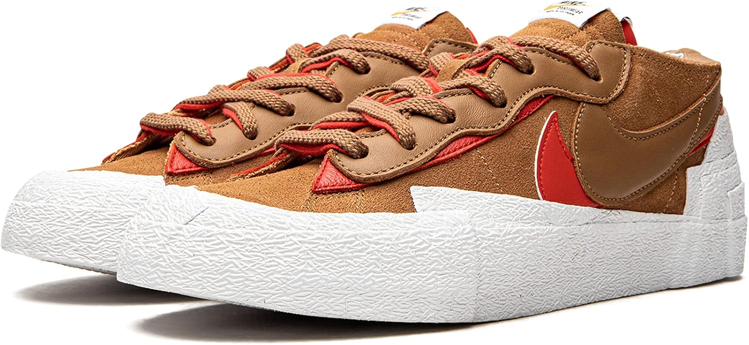 Sacai Blazer Low by Nike - Magma Orange / White — фото 2