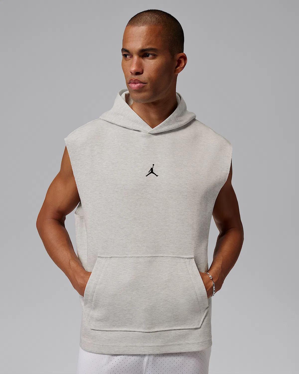 Мужская безрукавка Dri-FIT Jordan Sport Hoop Fleece, Grey Heather/Pale Grey/Black