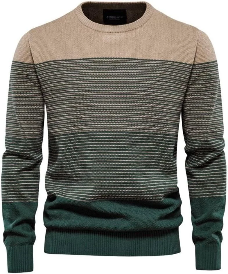 

Мужской свитер SWEPER — вязаный пуловер с круглым вырезом и вставками