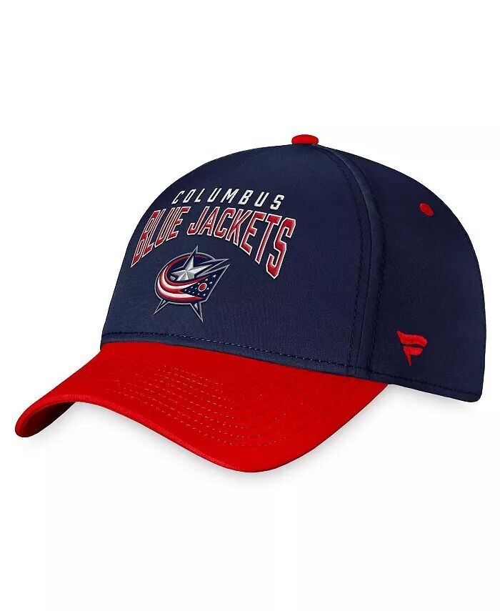 

Мужская темно-синяя, красная двухцветная гибкая шляпа Columbus Blue Jackets Fundamental Fanatics, синий