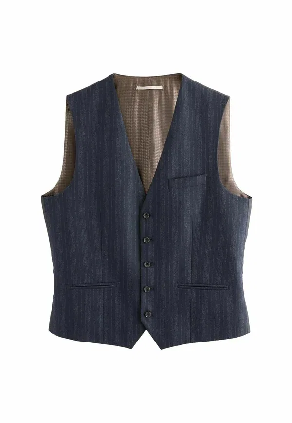 Жилет Regular fit striped blend waistcoat Next, темно-синий — фото 4