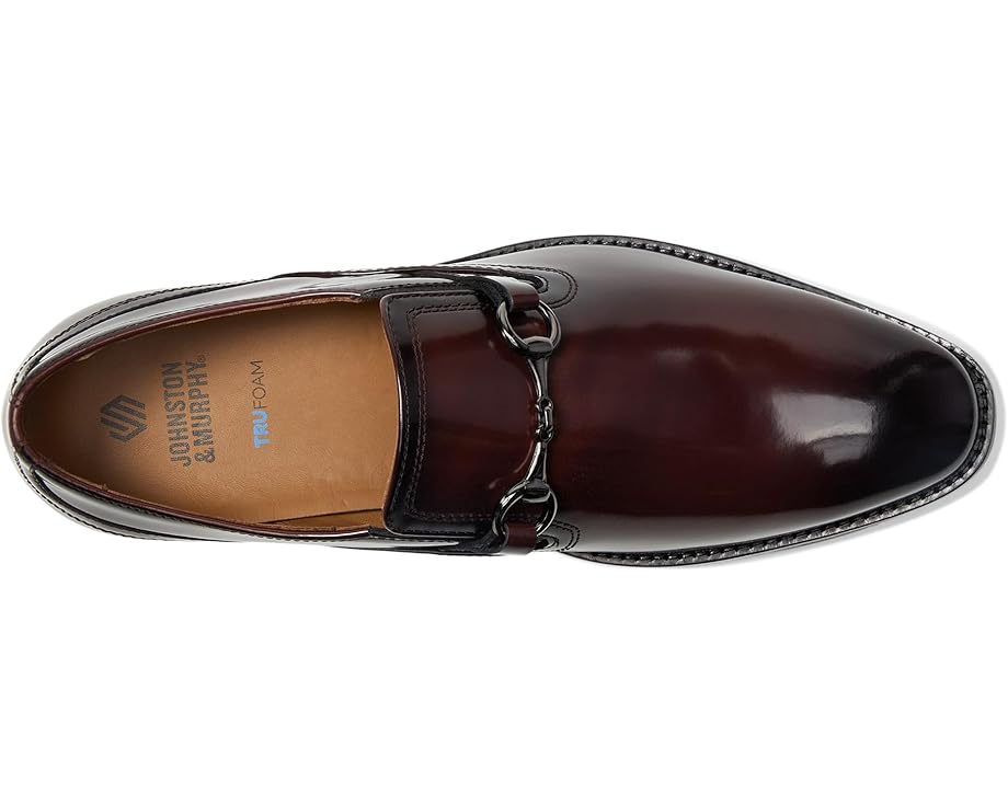 Мужские лоферы Johnston & Murphy Richland Plain Toe Bit, Burgundy Brush-Off Leather — фото 2