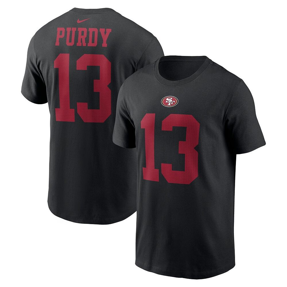Мужская черная футболка Nike Brock Purdy San Francisco 49ers с именем и номером игрока, черный — фото 2