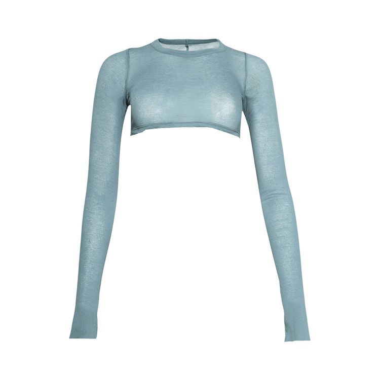 

Футболка Rick Owens Long-Sleeve Crop T-Shirt 'Mouthwash', синий