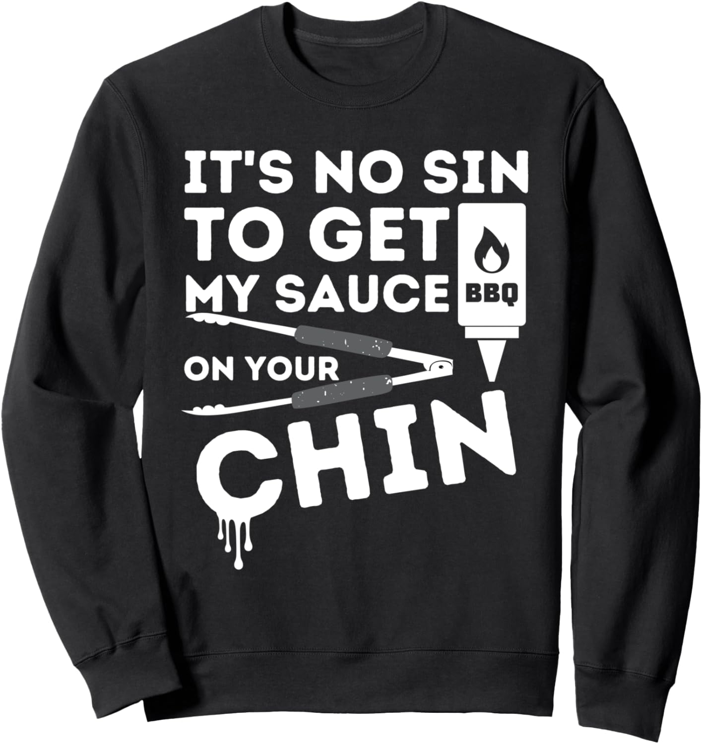 

«Не грех получить мой соус» - забавная толстовка для барбекю с изображением коптильни и гриля Funny Bbq & Grilling Shirts, черный