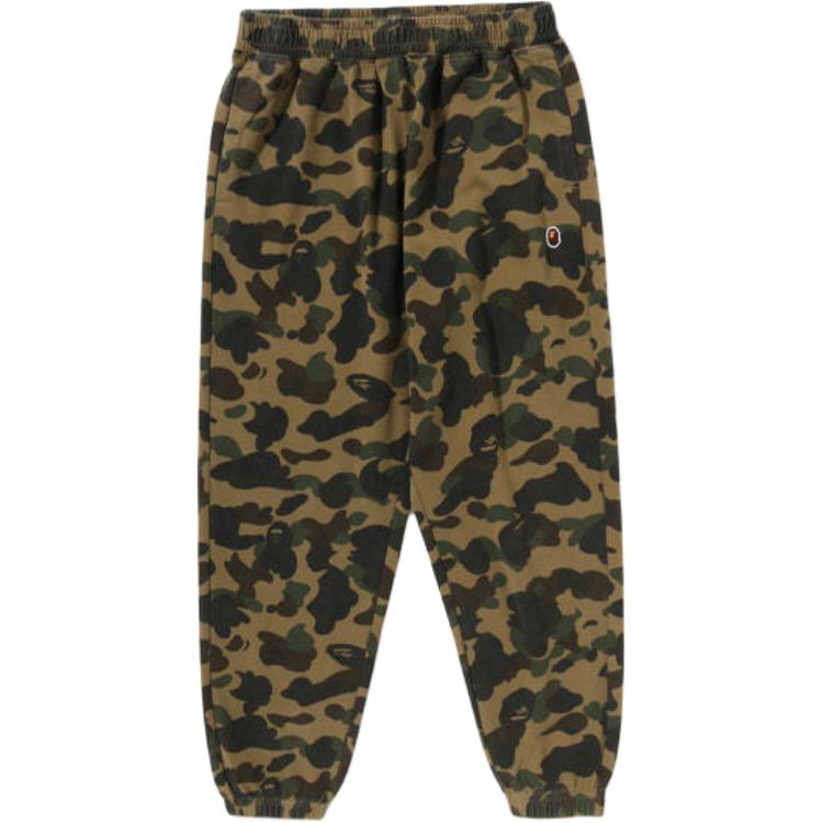 Камуфляжные принтованные спортивные штаны A BATHING APE, желтый — фото 2