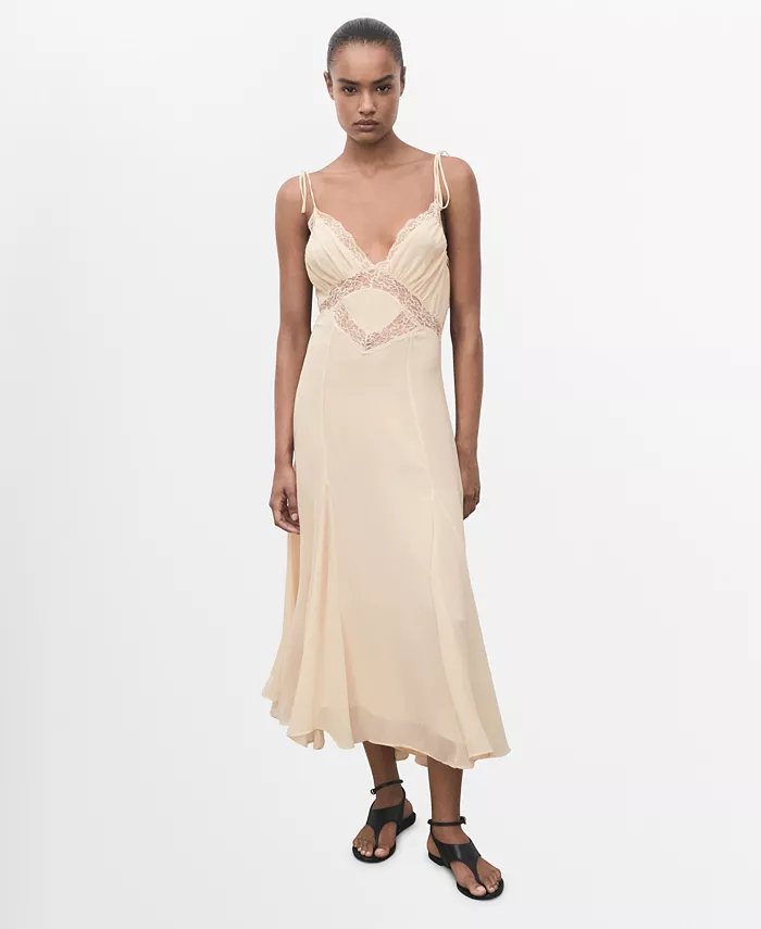 

Женское кружевное платье-комбинация MANGO, зеленый