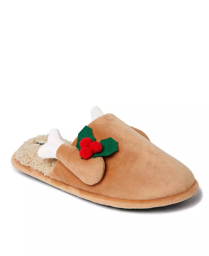Мужские домашние тапочки Carson Holiday с рисунком индейки на День Благодарения Dearfoams, коричневый — фото 3