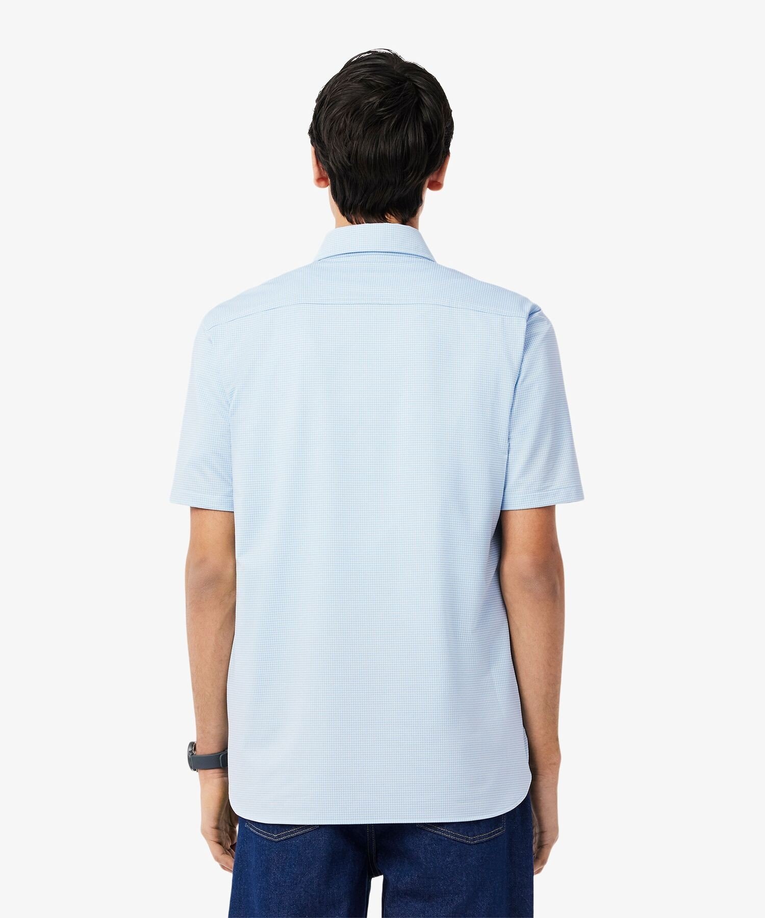Футболка в мелкую клетку LACOSTE, Saxe Blue — фото 2