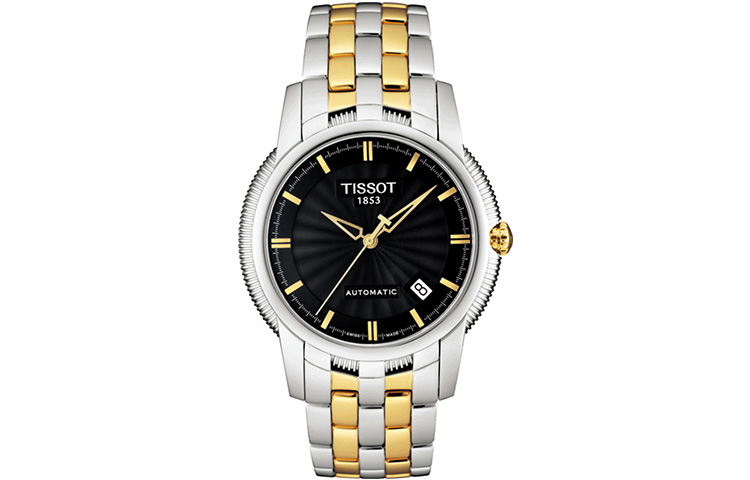 

TISSOT Часы Men's Watch, Black Dial Medium Gold Strap