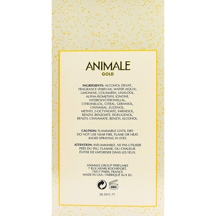 Туалетная вода-спрей Animale Gold для мужчин, 100 мл — фото 3