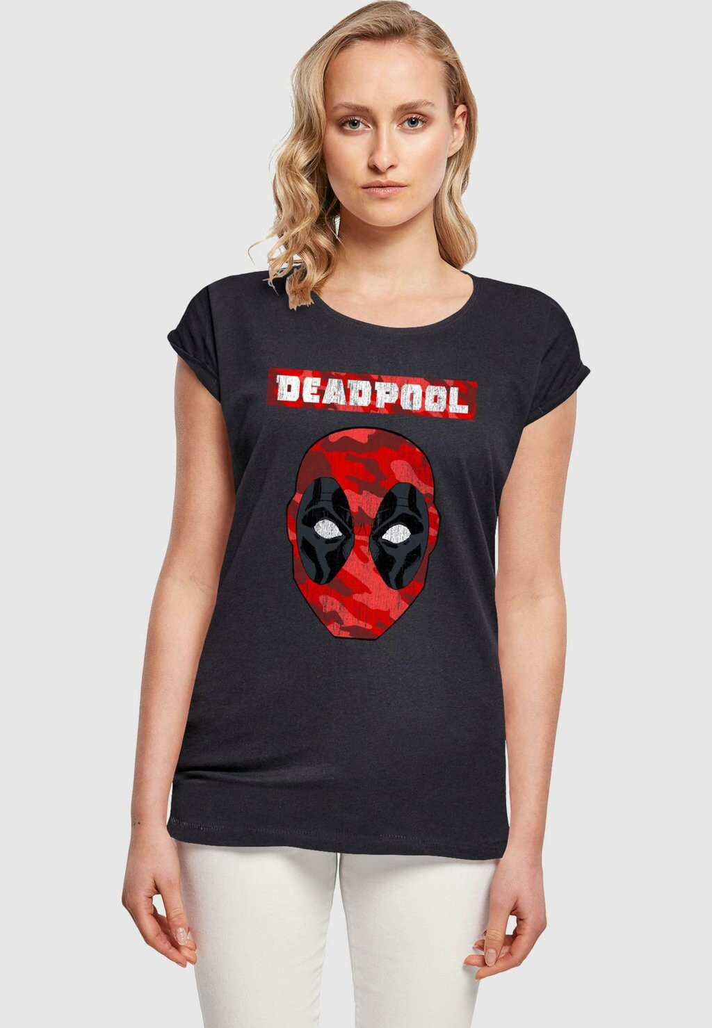 

Футболка с принтом DEADPOOL CAMO HEAD ABSOLUTE CULT, темно-синий