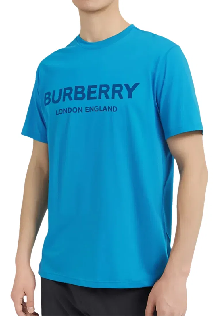 Футболка мужская Burberry с коротким рукавом, хлопок, лазурный — фото 2