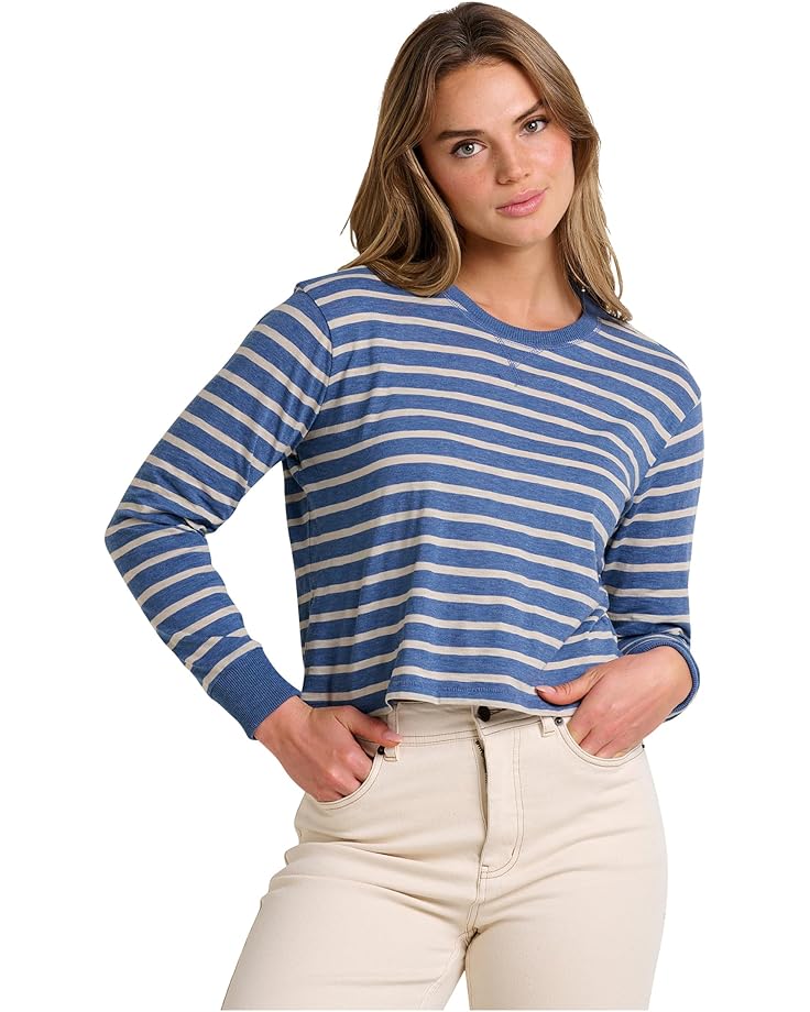 

Женская футболка с длинным рукавом Toad&Co Boundless Jersey, Kyanite Stripe