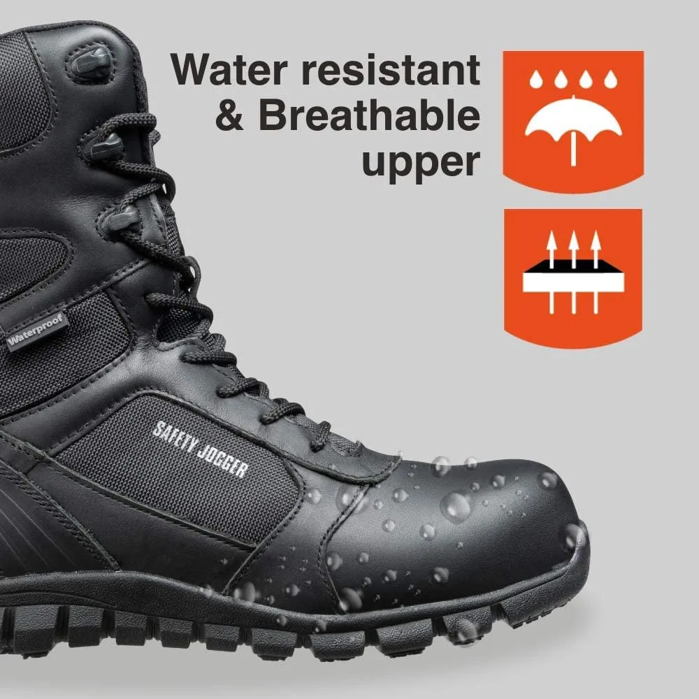 Защитные тактические ботинки Safety Jogger Tactical Shark S3 SRC ESD WR с высоким перекрестным креплением, черный — фото 2
