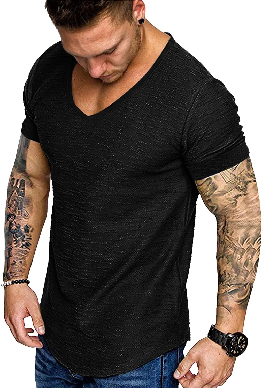 

COOFANDY мужская футболка V-образного выреза Muscle, 2 шт, Fitted, для тренировок