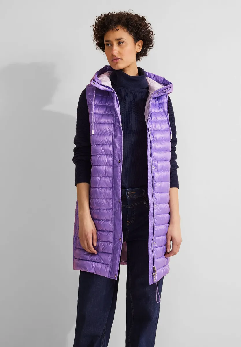 

STREET ONE стеганый жилет, однотонный, цвет Shiny Lilac