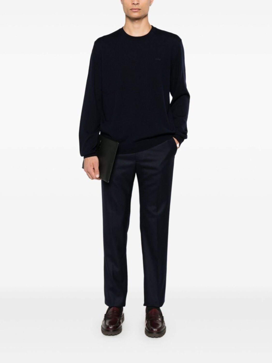 

A.P.C. свитер с вышитым логотипом, синий