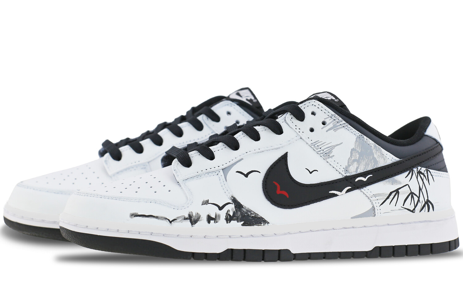 

Кроссовки Nike Dunk Skateboarding Shoes Unisex Low-top Black, белый
