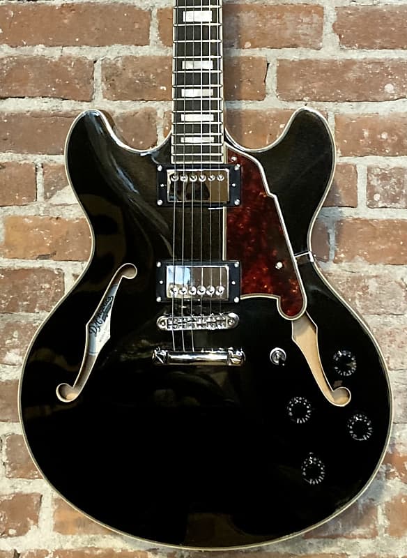 

Электрогитара D'Angelico Premier DC Semi-Hollow Double Cut with Stop Tailpiece, Black Flake, Buy Small Biz!