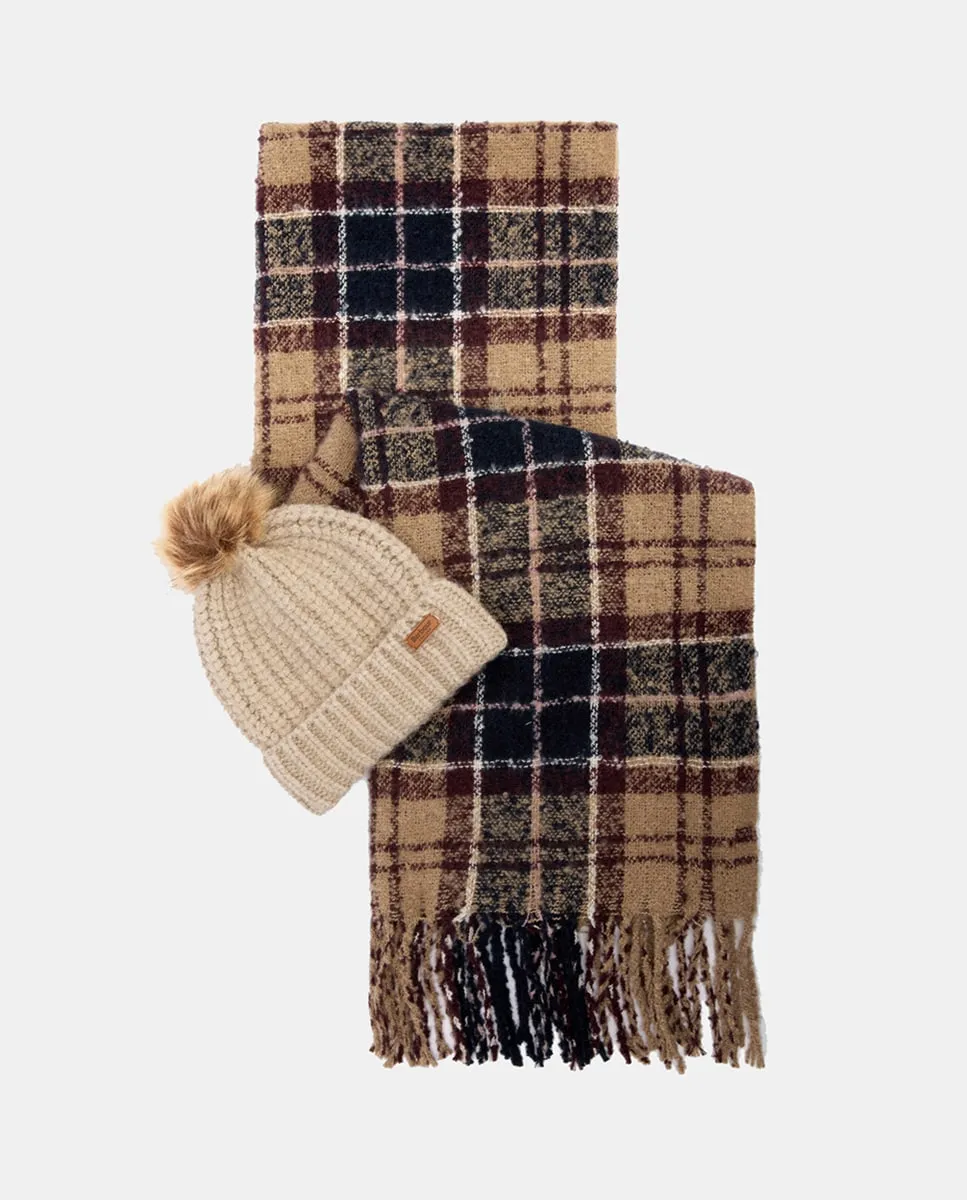 

Подарочный набор: шапка и шарф Barbour, розовый