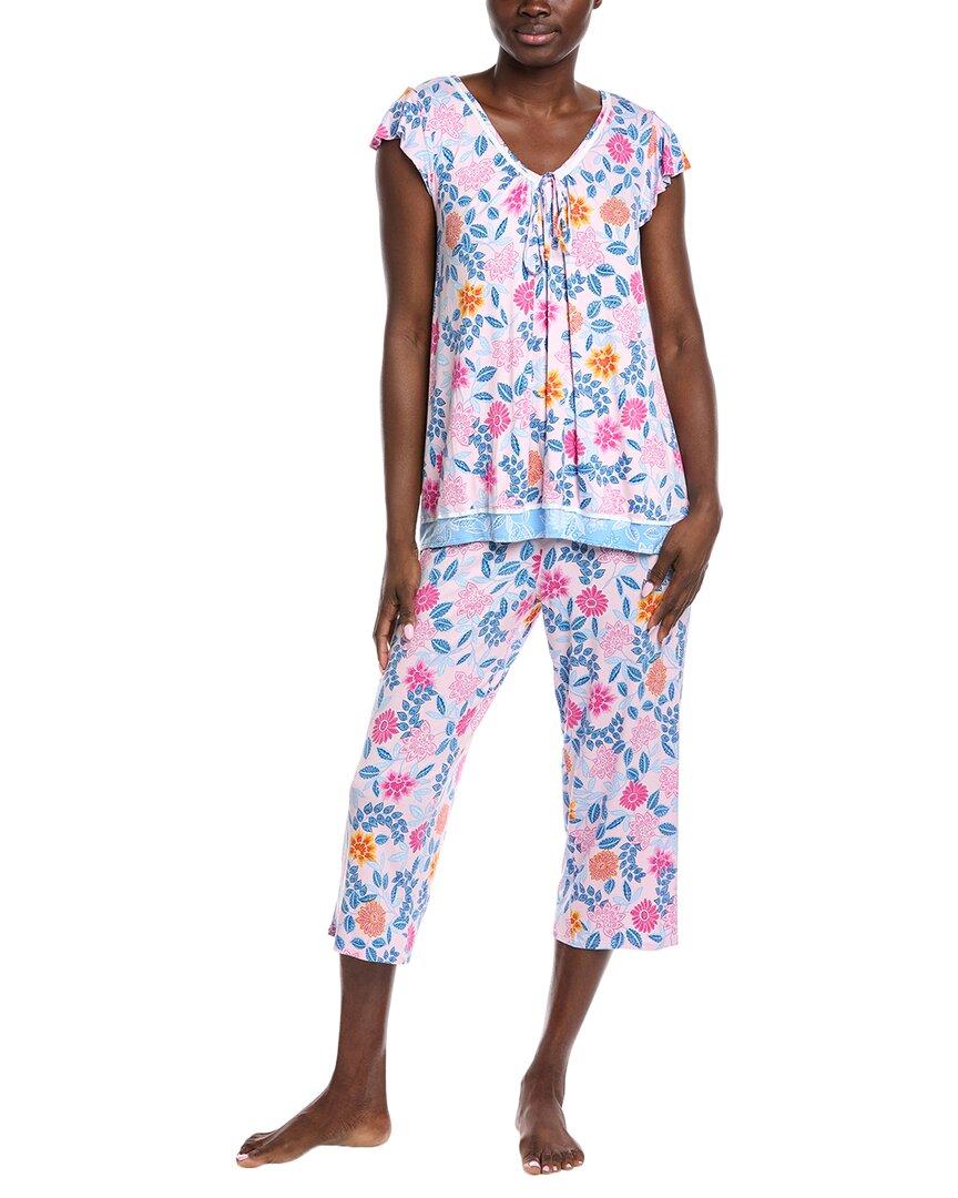 

Эллен Трейси Двухкомпонентный комплект пижамы с укороченными брюками и топом Ellen Tracy, розовый