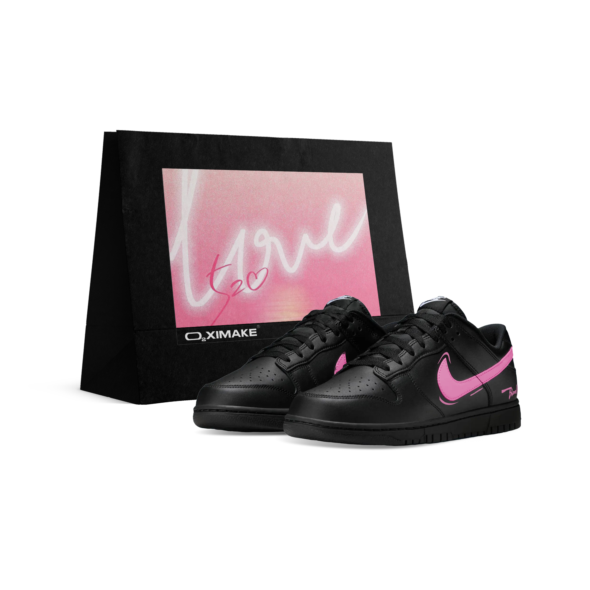 

Nike кроссовки для скейтбординга Dunk Abrasion Resistant Breathable Low top Unisex черные розовые