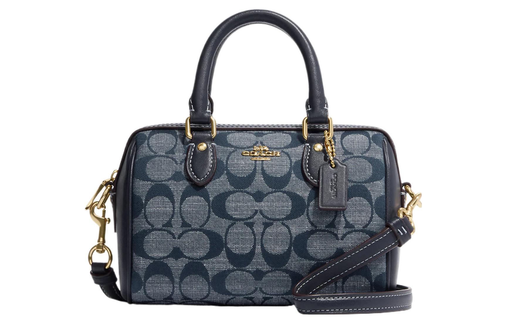 

Сумка Rowan Fabric через плечо мини женская джинсово-синяя COACH