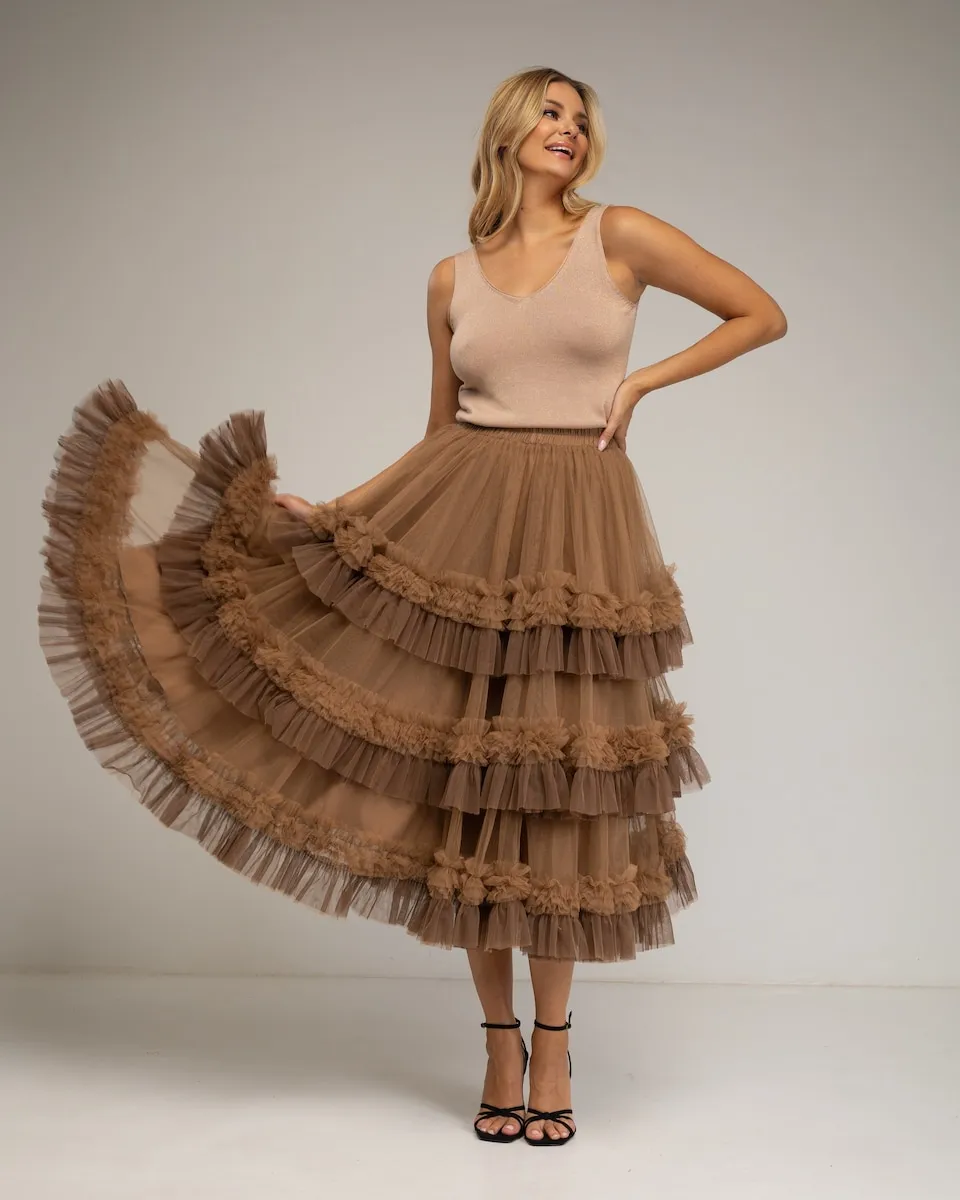 

Двухцветная юбка из тюля с оборками Tantra