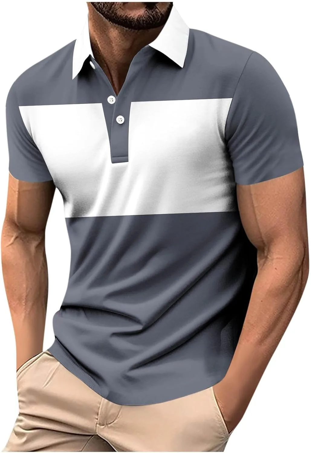 

Мужская поло для гольфа Color Block с коротким рукавом и влагоотводящим эффектом