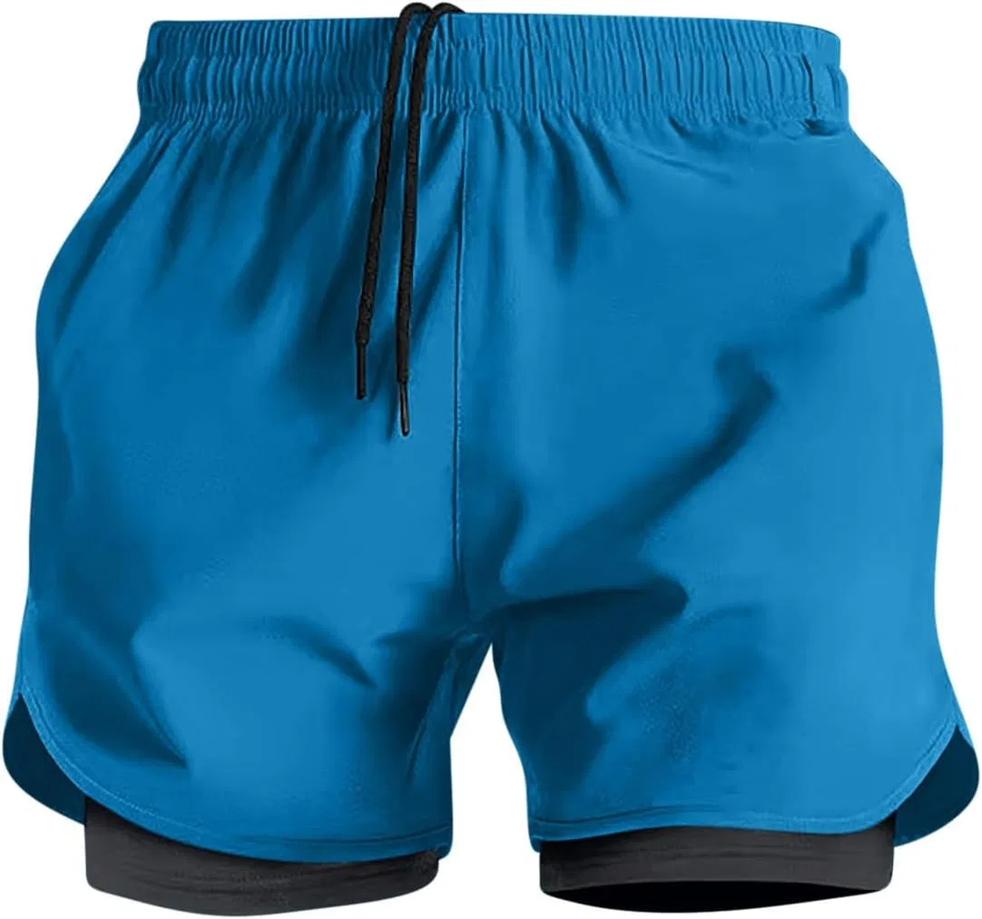 Мужские шорты 2 в 1 Athletic Quick Dry, синие