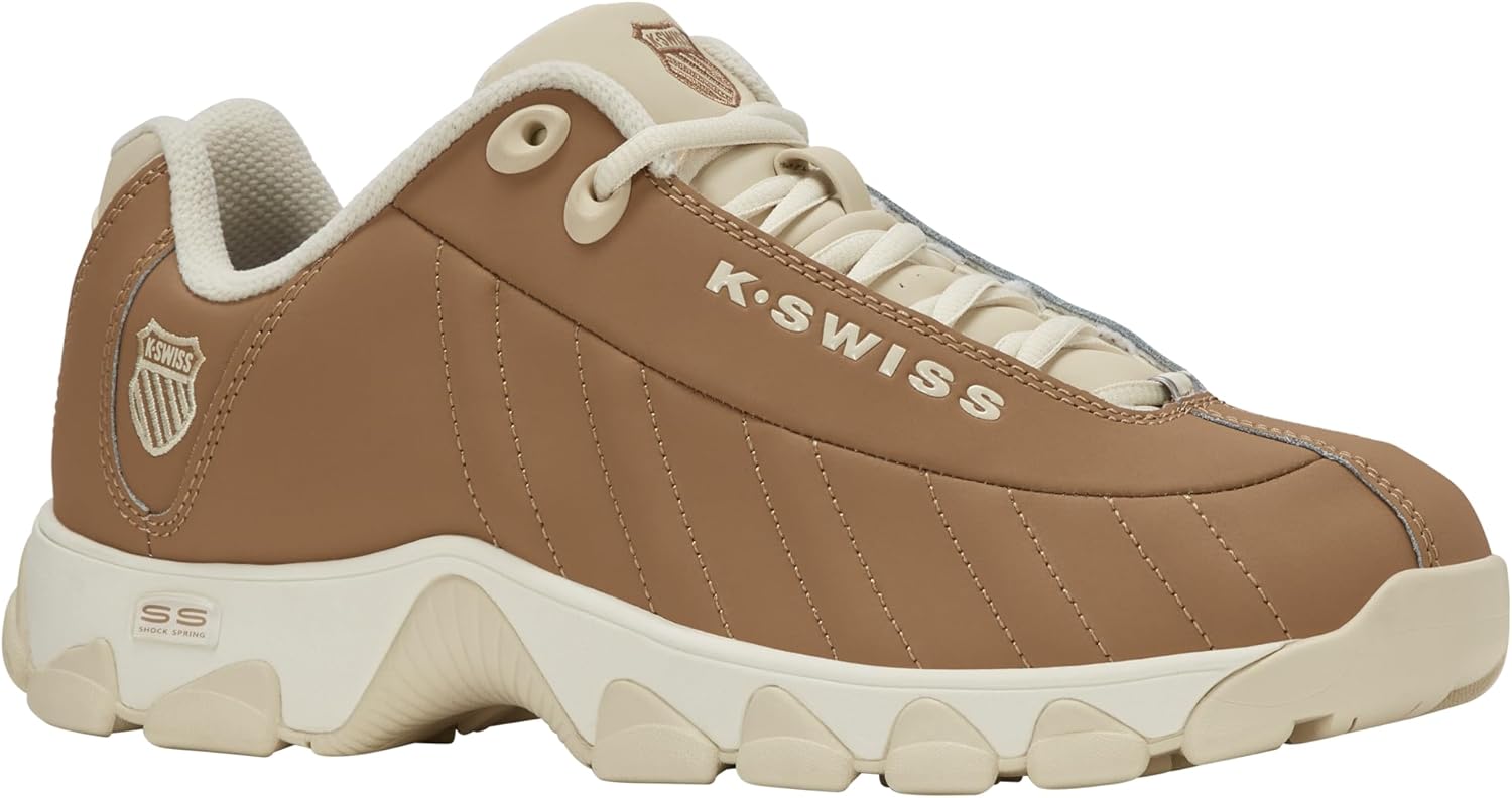 Мужские кроссовки K-Swiss ST329 CMF, широкие теннисные кроссовки для мужчин, прогулочная обувь с кожаным верхом, Indian Tan/Snow White/Creme Brulee — фото 2
