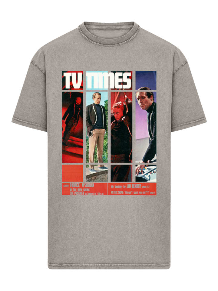 

Футболка большого размера с изображением Патрика Макгуэна из сериала Заключенный 1967 года в цвете Асфальт F4NT4STIC