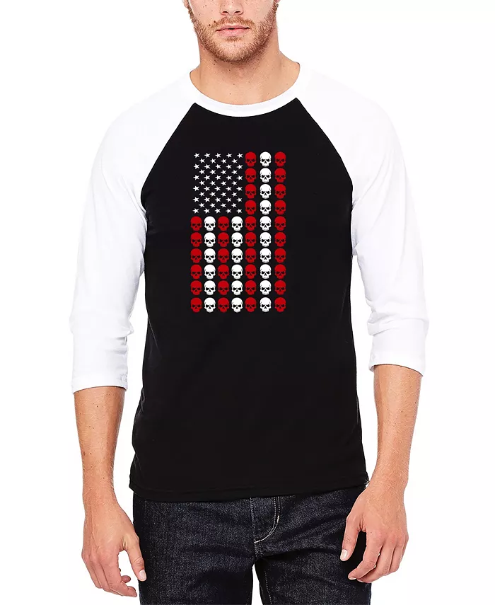 

Мужская футболка с принтом в виде черепа и флага в стиле реглан La Pop Art, мультиколор