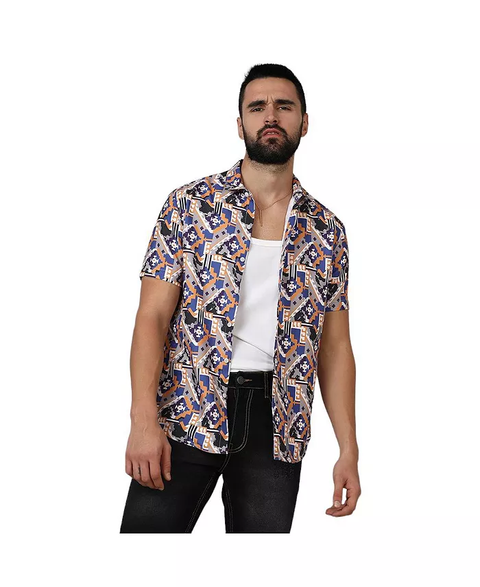 

Мужская богемная рубашка Sienna Brown & Indigo Blue Campus Sutra, синий