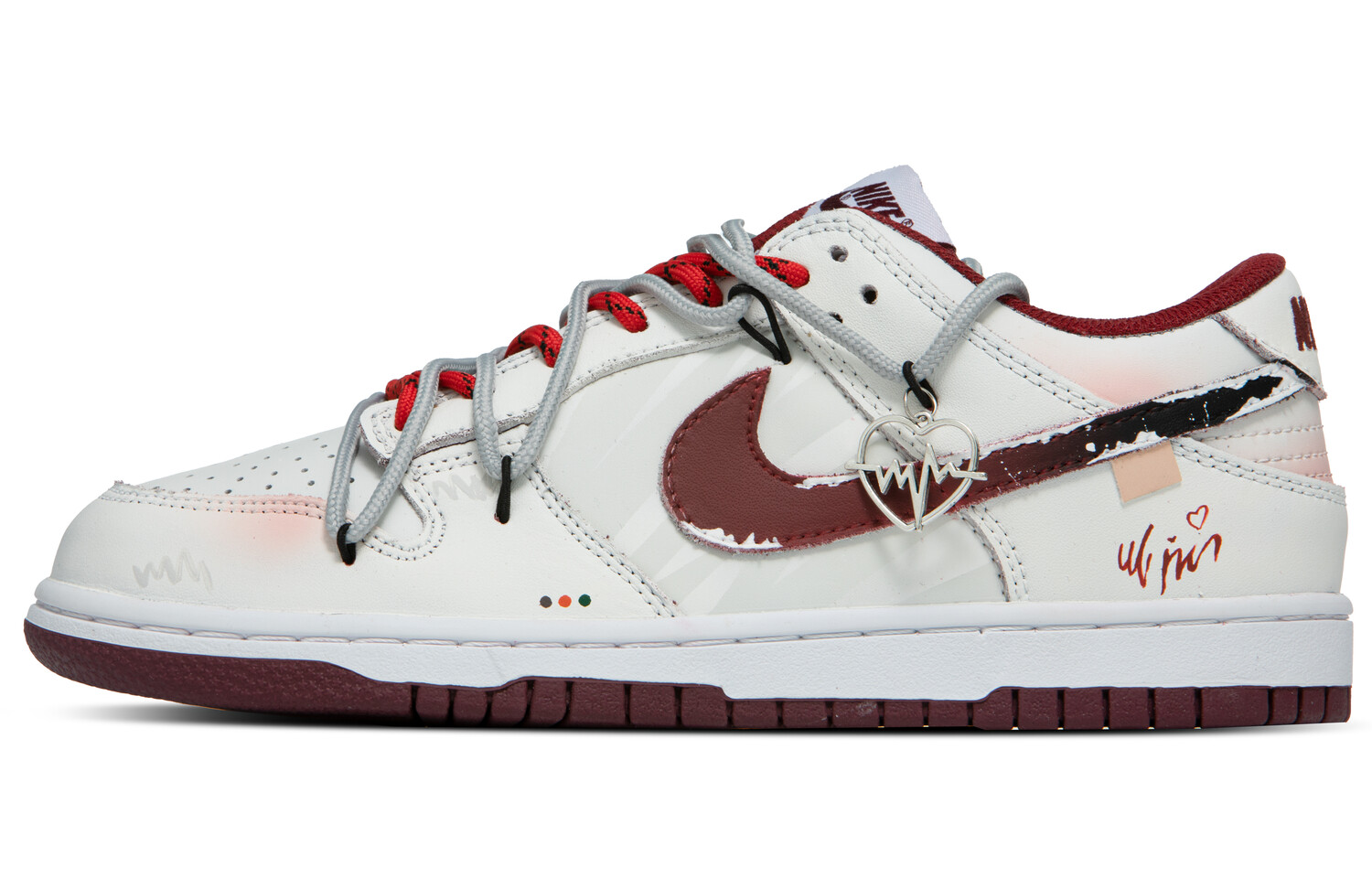 

Кроссовки Nike Dunk Skateboarding Shoes Men Low-top White/red/pink, белый