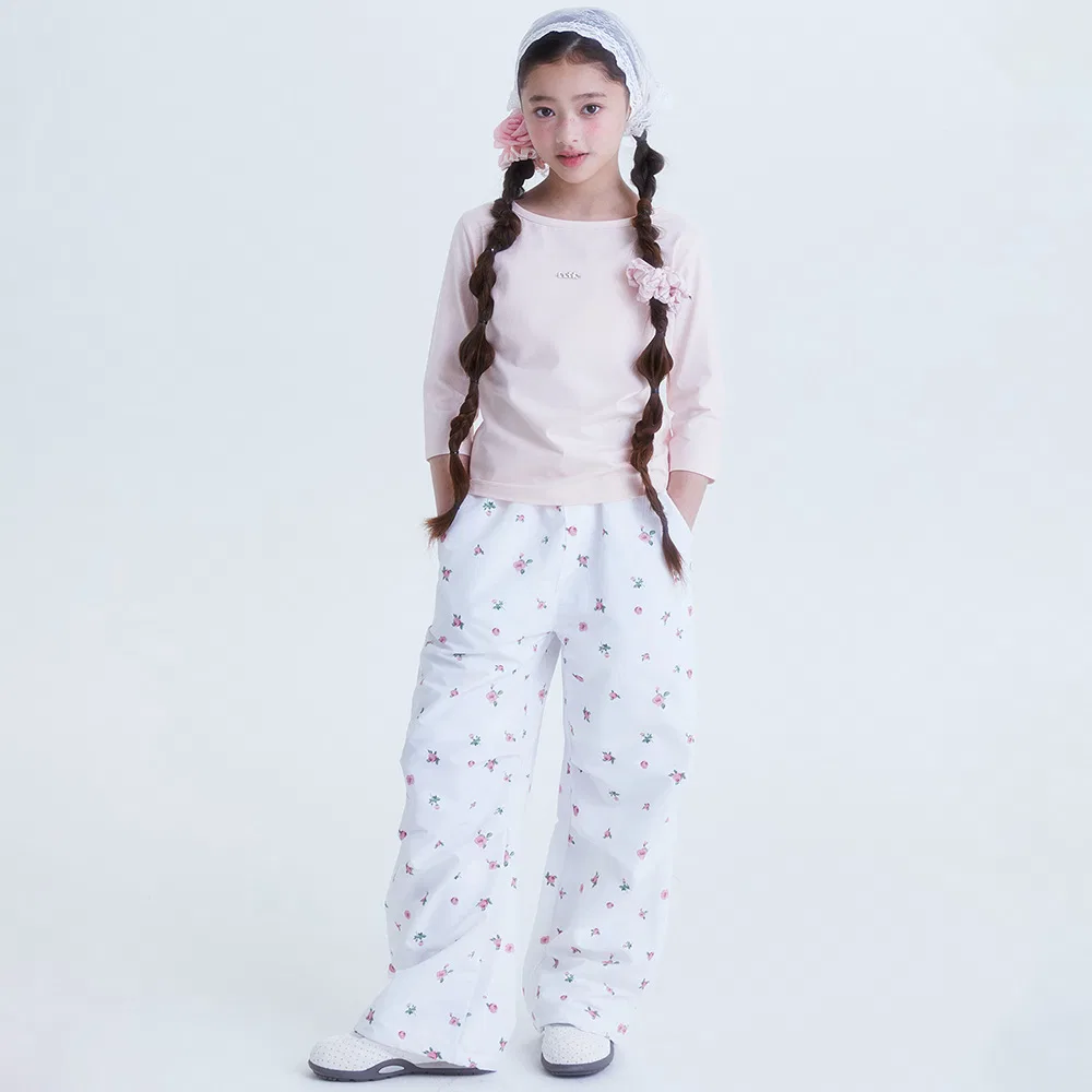 Детские широкие брюки Summer Flower Parachute цвета айвори от Taeble