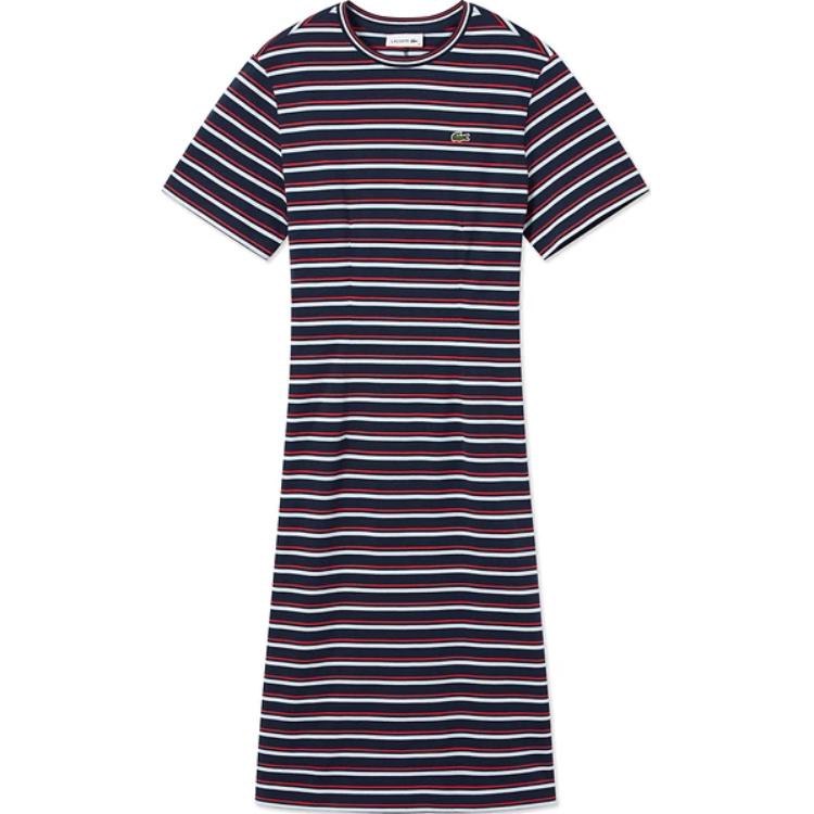 

LACOSTE Женские платья с коротким рукавом SS25 красный белый/темно-синий