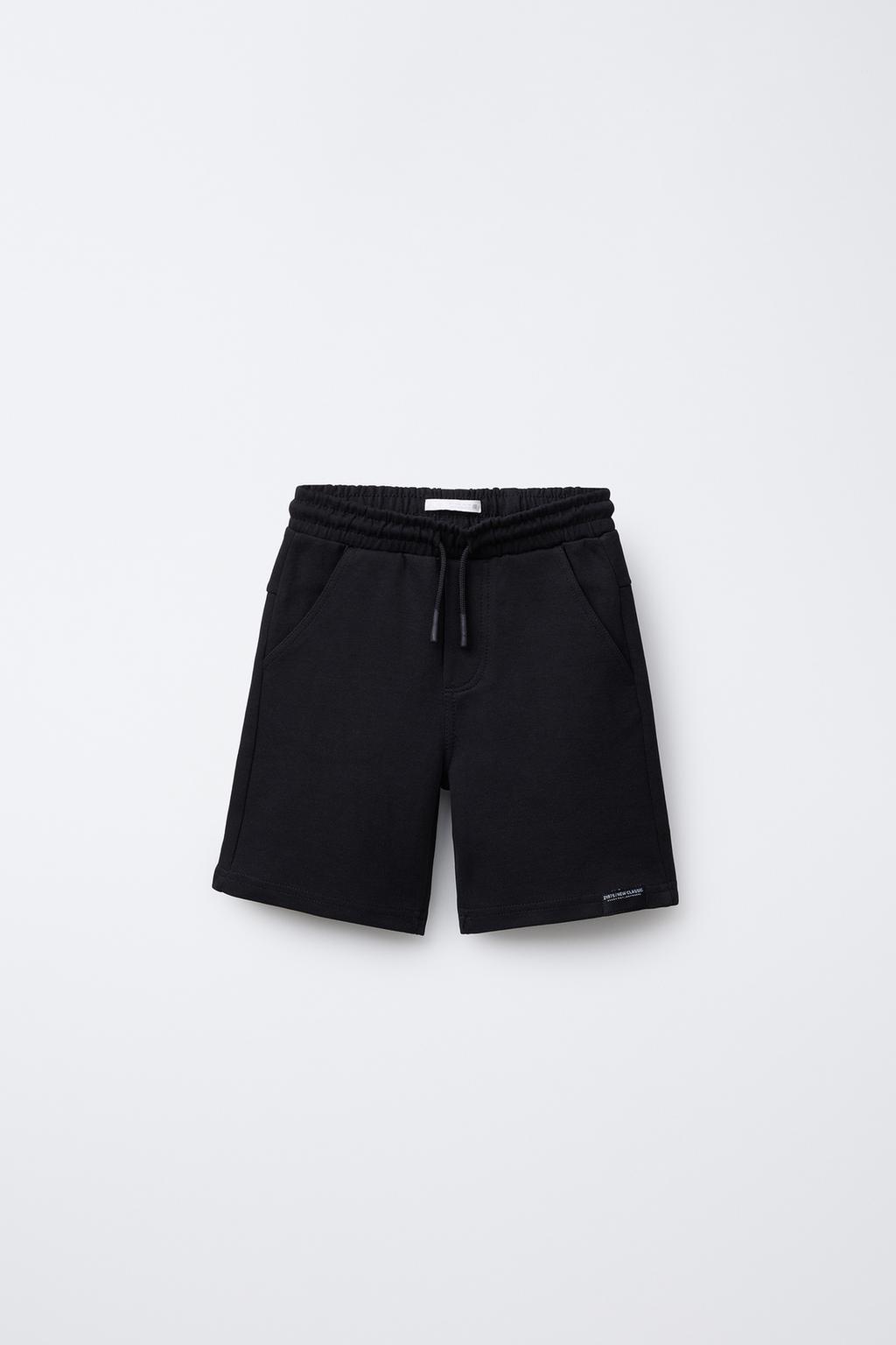 

Комфортные плюшевые шорты-бермуды ZARA, черный
