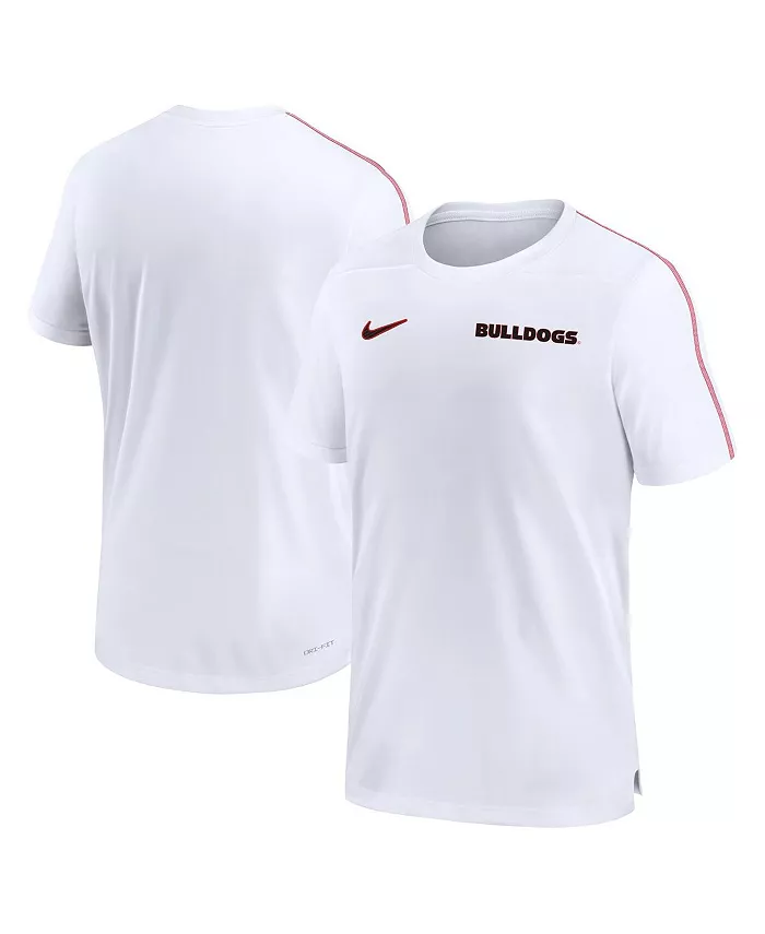 

Мужская футболка Georgia Bulldogs 2024 Sideline Coach Performance T-shirt Nike, белый