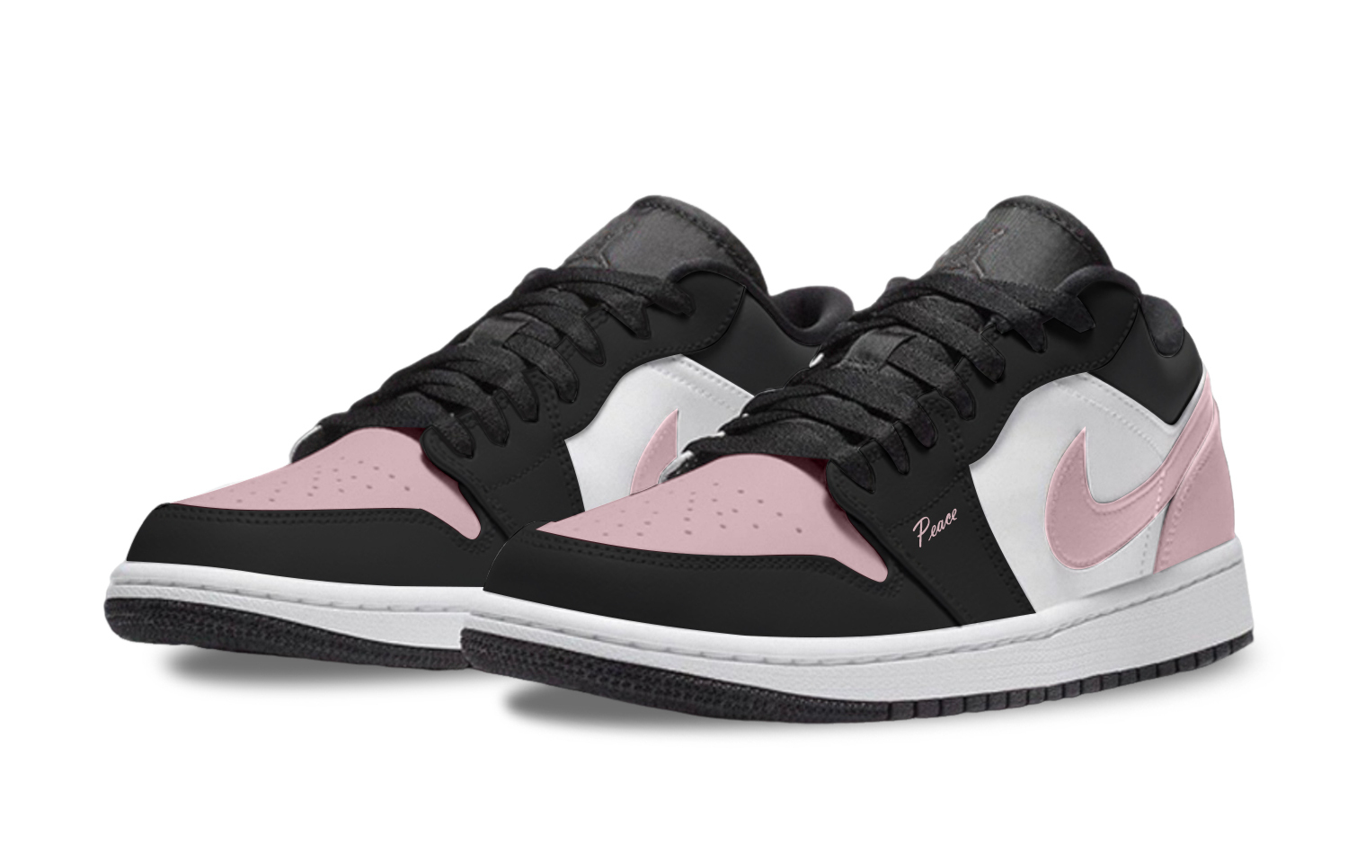 Jordan Детские баскетбольные кроссовки Air 1 Black Velvet Pink Cherry с износостойким и противоскользящим покрытием, низкие, розовые — фото 4