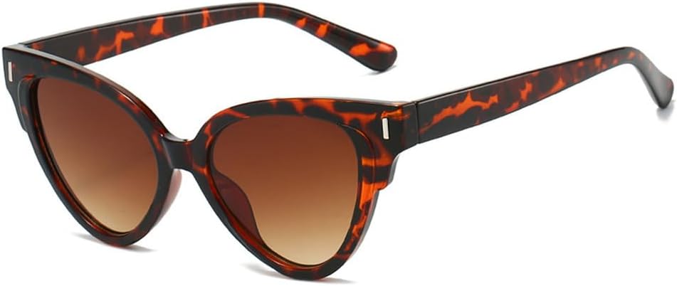 

Повседневные модные солнцезащитные очки «кошачий глаз» с заклепками для женщин, модный градиентный дизайн, трендовые оттенки, защита от ультрафиолета UV400 HYYZZC, Leopard Tea Gradient