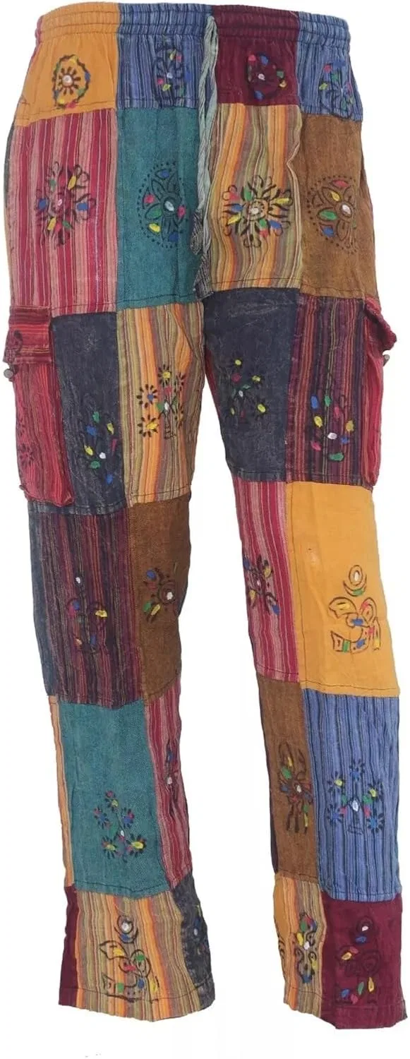 Брюки активные Patchwork Multi Color, handmade из хлопка
