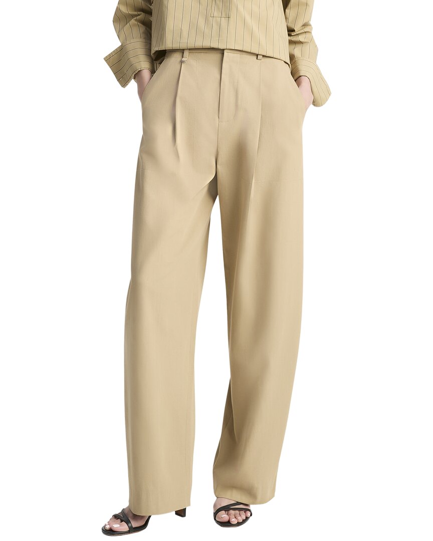 

Брюки Vince со средней талией и складками Vince, коричневый