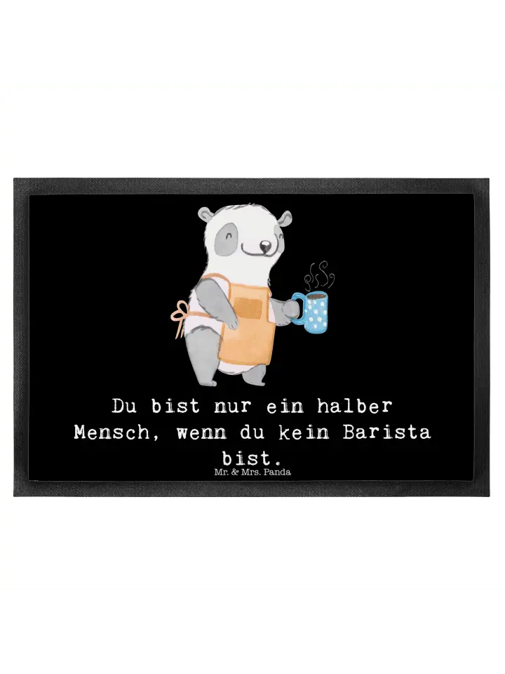 

Коврик Mr & Mrs Panda Barista Herz, черный