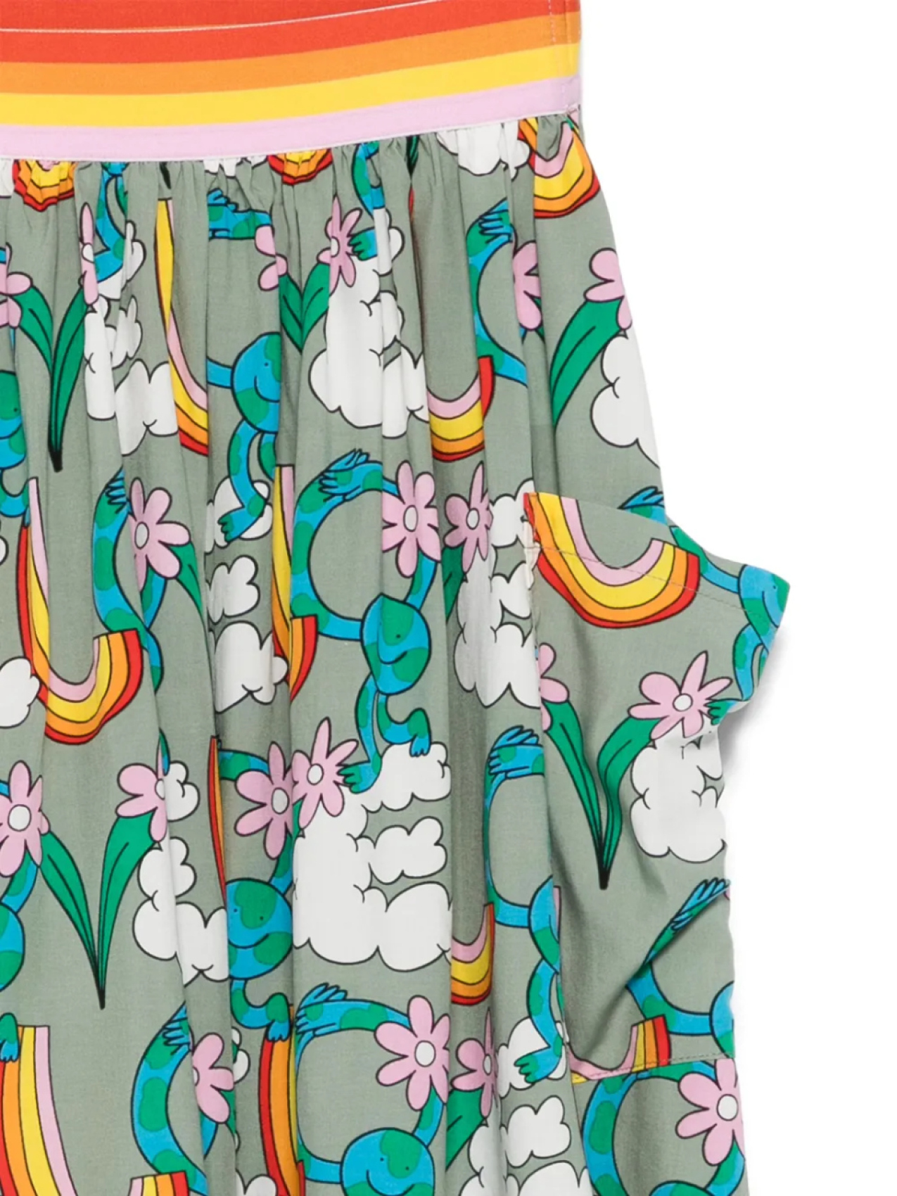 Мини-юбка с графическим принтом Stella McCartney Kids, зеленый — фото 3